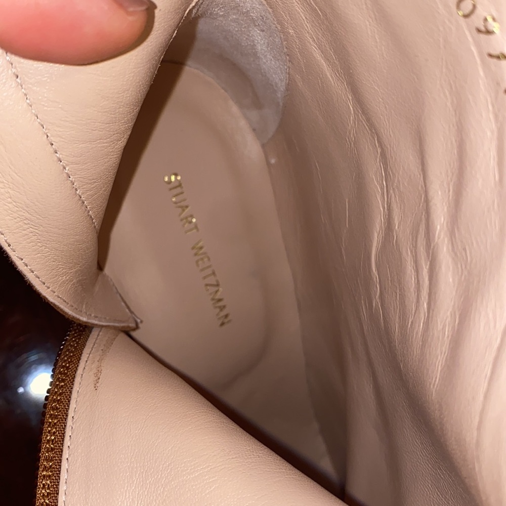 Brand New Stuart Weitzman Milla 60 Leather Bootie in Dark Tan - Picture 12 of 15